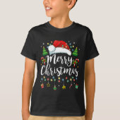 メリークリスマスおもしろい家族クリスマス女性男性X Tシャツ (正面)