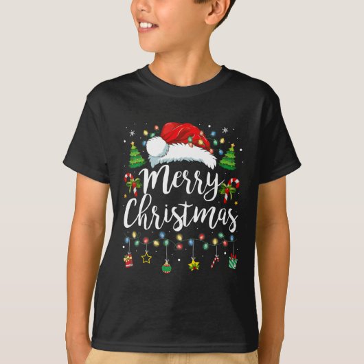 メリークリスマスおもしろい家族クリスマス女性男性X Tシャツ (正面)
