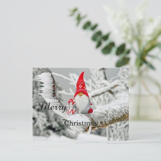 メリークリスマスおもしろい引用文とブラック文字 シーズンポストカード (スタンド正面)