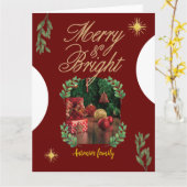 メリークリスマスおもしろい明るいアーチ写真 カード (黄色い花)