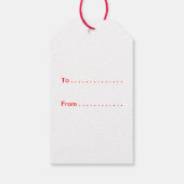 メリークリスマスおもしろい犬お洒落ツリーレッド ギフトタグ (裏面)