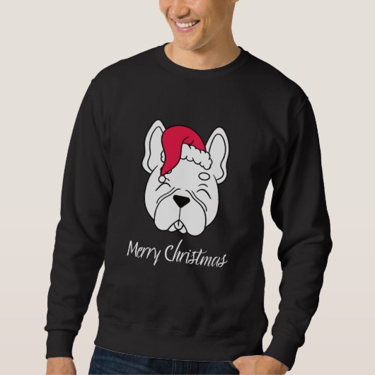 メリークリスマスおもしろい犬 スウェットシャツ (正面)
