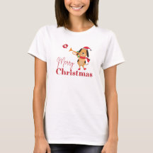メリークリスマスおもしろい犬Tシャツ