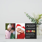 メリークリスマスおもしろい踊りギフトボックス黒 シーズンカード (スタンド正面)