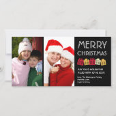 メリークリスマスおもしろい踊りギフトボックス黒 シーズンカード (正面)