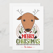 メリークリスマスおもしろい鹿名前をカスタムするの願い シーズンカード (正面/裏面)