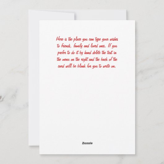 メリークリスマスおもしろい鹿名前をカスタムするの願い シーズンカード (裏面)