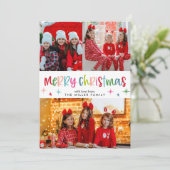 メリークリスマスおもしろい&フェスティバルカラフル写真 シーズンカード (スタンド正面)
