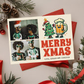 メリークリスマスおもしろいGroovy写真クリスマス カード