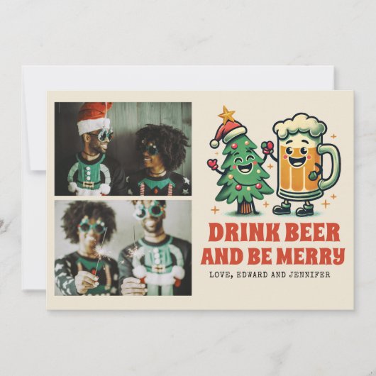 メリークリスマスおもしろいGroovy写真クリスマス カード (正面)