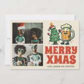 メリークリスマスおもしろいGroovy写真クリスマス カード (正面)