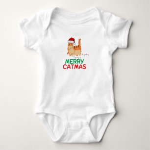 メリークリスマスおもしろいTシャツ ベビーボディスーツ