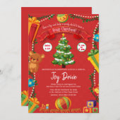メリークリスマスおもちゃのドライブアナウンス 案内状 (正面/裏面)