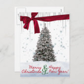 メリークリスマスおよび幸せな年賀状 シーズンポストカード (正面/裏面)