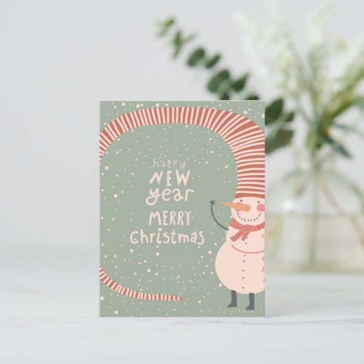 メリークリスマスおよび明けましておめでとうの漫画 シーズンポストカード (スタンド正面)