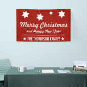 メリークリスマスおよび明けましておめでとう|の赤い休日 横断幕 (トレードショー)