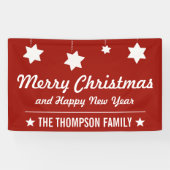 メリークリスマスおよび明けましておめでとう|の赤い休日 横断幕 (横)