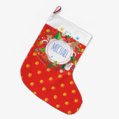 メリークリスマスおよび明けましておめでとう! クリスマス ラージクリスマスストッキング (正面 (吊り時))