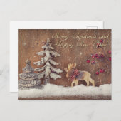 メリークリスマスおよび明けましておめでとう シーズンポストカード (正面/裏面)