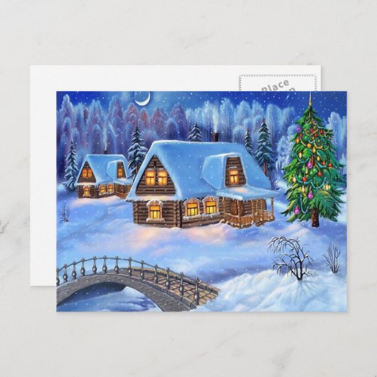 メリークリスマスおよび明けましておめでとう シーズンポストカード (正面/裏面)