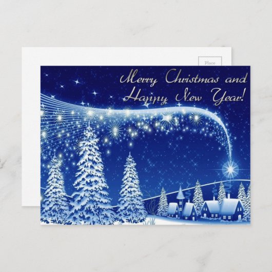 メリークリスマスおよび明けましておめでとう シーズンポストカード (正面/裏面)