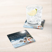 メリークリスマスおよび明けましておめでとう スクエアペーパーコースター (インサイチュ)