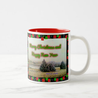 メリークリスマスおよび明けましておめでとう! ツートーンマグカップ