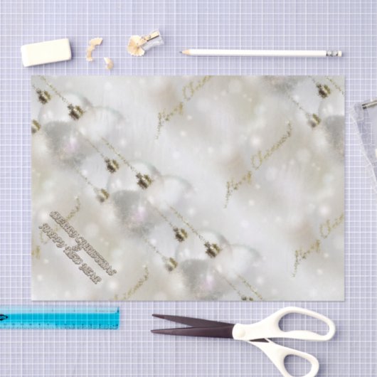 メリークリスマスおよび明けましておめでとう 薄葉紙 (クラフト)