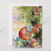 メリークリスマスお洒落のマウスとバードカード シーズンカード (正面)