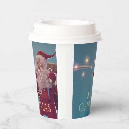 メリークリスマスお洒落サンタクロース 紙コップ (右)