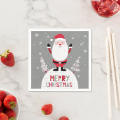 メリークリスマスお洒落サンタ スタンダードカクテルナプキン (インサイチュ)