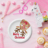 メリークリスマスお洒落トナカイ ペーパープレート (パーティー)