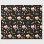 メリークリスマスお洒落フェスティバルケーキキャンディ ラッピングペーパー (フラット)