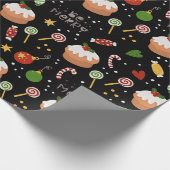 メリークリスマスお洒落フェスティバルケーキキャンディ ラッピングペーパー (角)