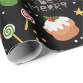 メリークリスマスお洒落フェスティバルケーキキャンディ ラッピングペーパー (ロールコーナー)