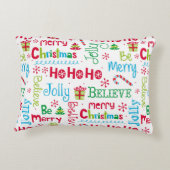 メリークリスマスお洒落モダンすてきタイポグラフィ アクセントクッション (裏面)