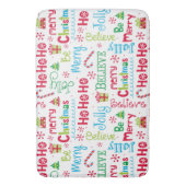 メリークリスマスお洒落モダンすてきタイポグラフィ バスマット (正面縦)