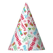 メリークリスマスお洒落モダンすてきタイポグラフィ パーティーハット (裏面)