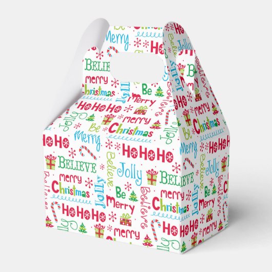 メリークリスマスお洒落モダンすてきタイポグラフィ フェイバーボックス (裏面サイド)