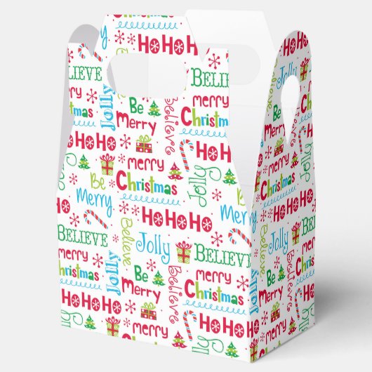 メリークリスマスお洒落モダンすてきタイポグラフィ フェイバーボックス (オープン)