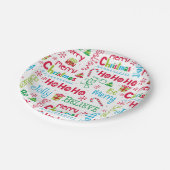 メリークリスマスお洒落モダンすてきタイポグラフィ ペーパープレート (アングル)