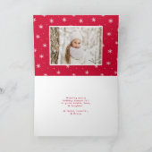 メリークリスマスお洒落赤いスクリプトの写真 シーズンカード (内部)