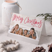 メリークリスマスお洒落赤いスクリプトの写真 シーズンカード