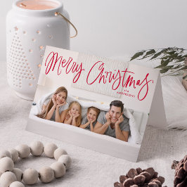 メリークリスマスお洒落赤いスクリプトの写真 シーズンカード