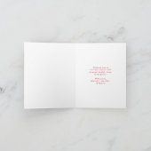 メリークリスマスお洒落赤いスクリプトの写真 シーズンカード (内部)