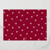 メリークリスマスお洒落金ゴールドスクリプト写真 箔シーズンカード (裏面)