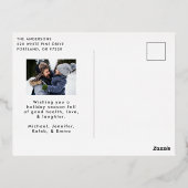 メリークリスマスお洒落金ゴールドスクリプト写真 箔シーズンポストカード (裏面)