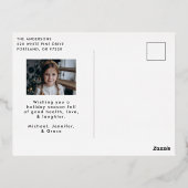 メリークリスマスお洒落金ゴールドスクリプト写真 箔シーズンポストカード (裏面)