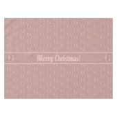 メリークリスマスかあなたの文字のばら色の金ゴールドの雪片 テーブルクロス (正面(横))