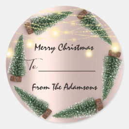 メリークリスマスから…家族の名前の休日ツリーへ ラウンドシール